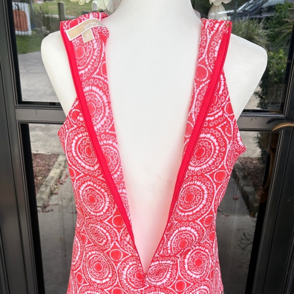 Michael Kors Pink Circle Print Gold Studded Halter Tank Top - Picture 5 of 6